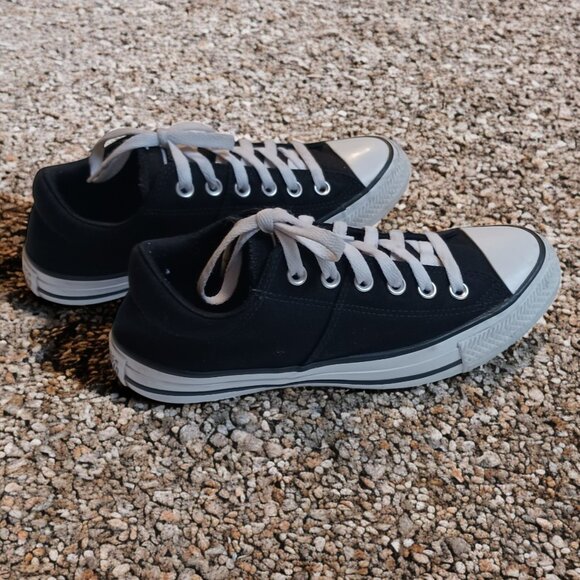 Vintage Y2K Converse Black & White Low Top Lace Up Skateboarding Shoes Size 9 - Picture 3 of 13